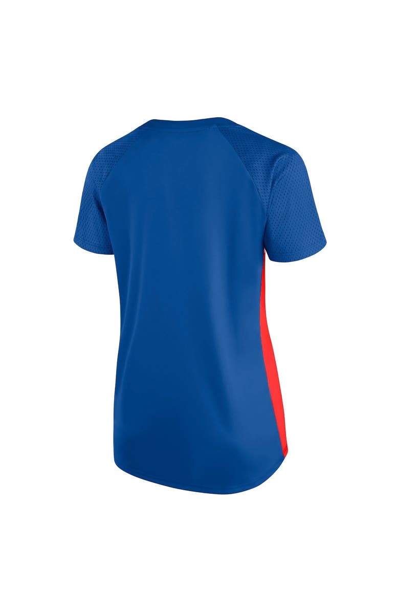 PROFILE Women's Profile  Royal Texas Rangers Plus Size Glitter Raglan V-Neck T-Shirt, Alternate, color, 