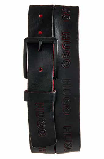Gilroy Logo Debossed Leather Belt