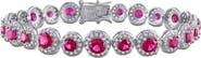 DELMAR Lab-Created Ruby & White Sapphire Tennis Bracelet