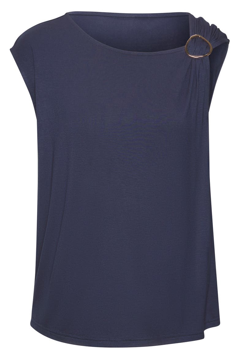 Asymmetrical Ring Detail Top, Alternate, color, Navy