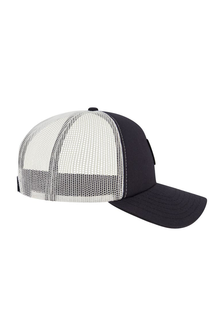 Logo Trucker Hat with Mesh Back and Snapback Closure, Alternate, color, DARK NAVY