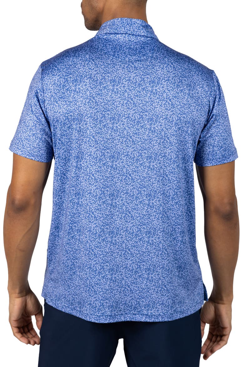 Abstract Maze Print Performance Polo, Alternate, color, DENIM