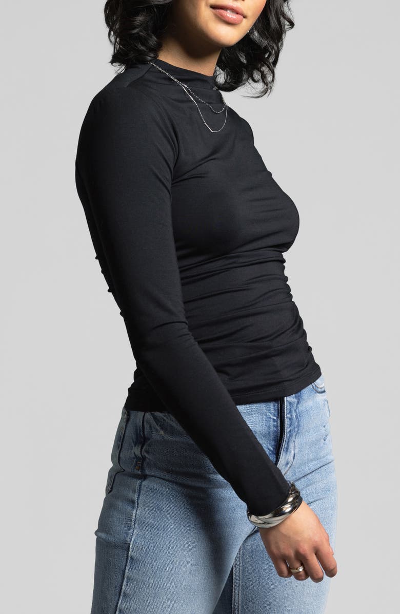 WEEKEND LOS ANGELES Rose Ruched Top, Alternate, color, Black