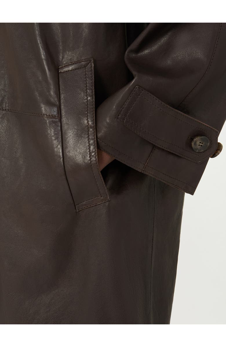 Weekend Max Mara Camino Leather Trench Coat, Alternate, color, Brown