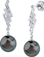 The Pearl Source Tahitian South Sea Pearl & Diamond Bowie Earrings