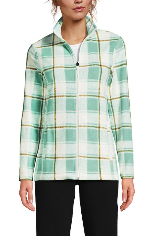Lands' End Anyweather Fleece Full Zip Jacket In Green