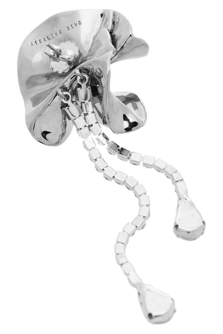 Sylvia Crystal Drop Earrings, Alternate, color, SILVER