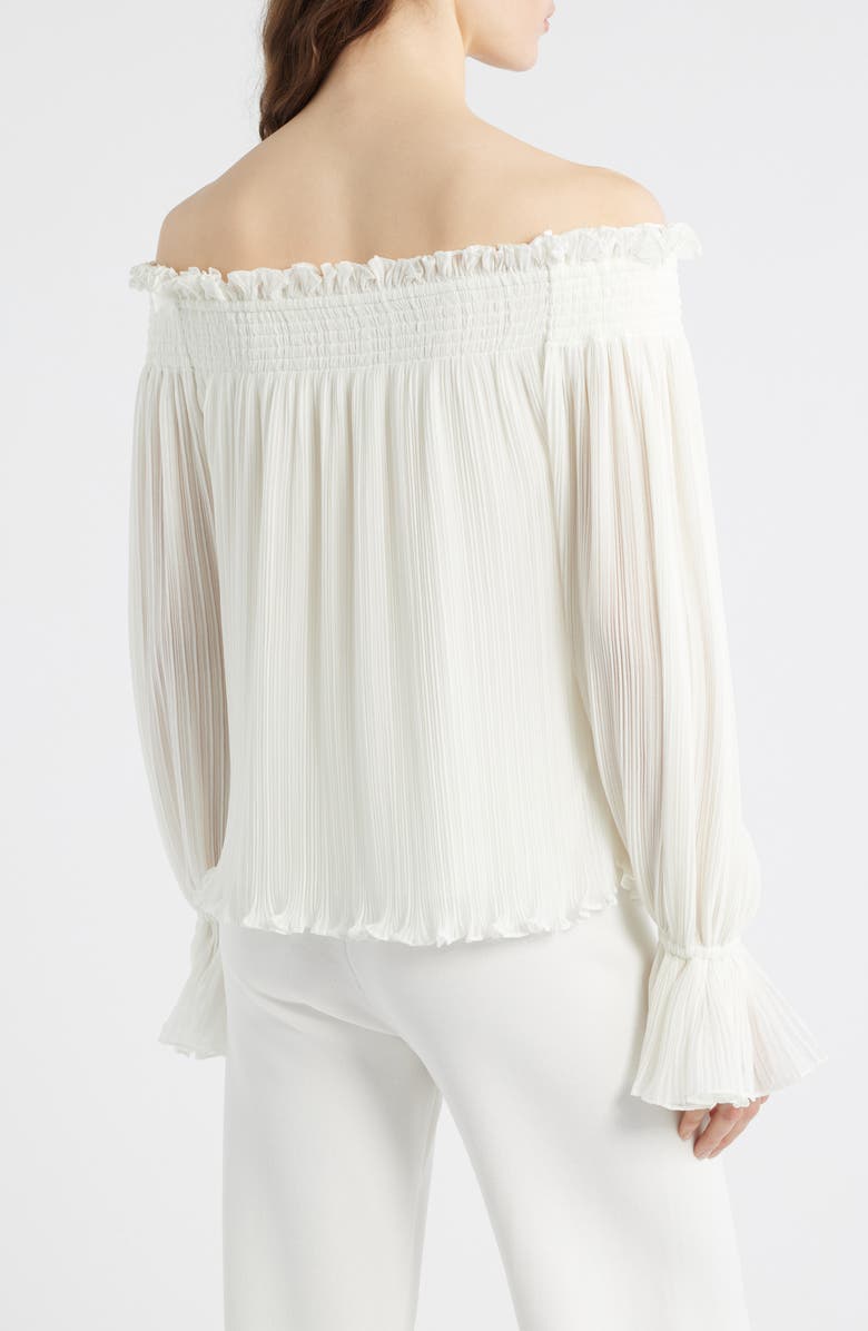 KOBI HALPERIN Elizabeth Plissé Off the Shoulder Top, Alternate, color, Ivory