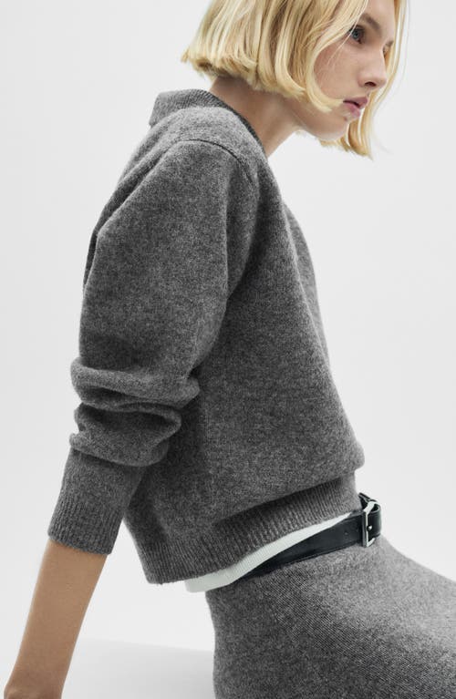 Mango Marbled Knitted Mini-skirt Black In Charcoal