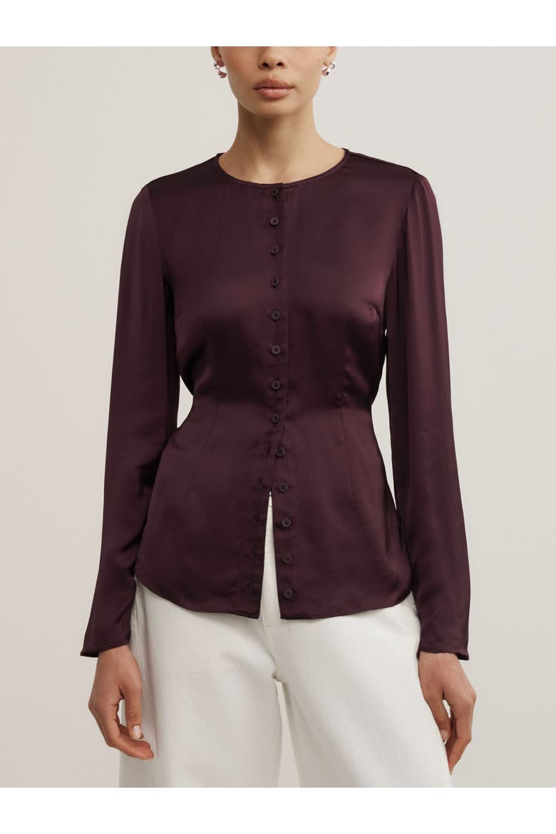 Button Through Top, Main, color, Plum