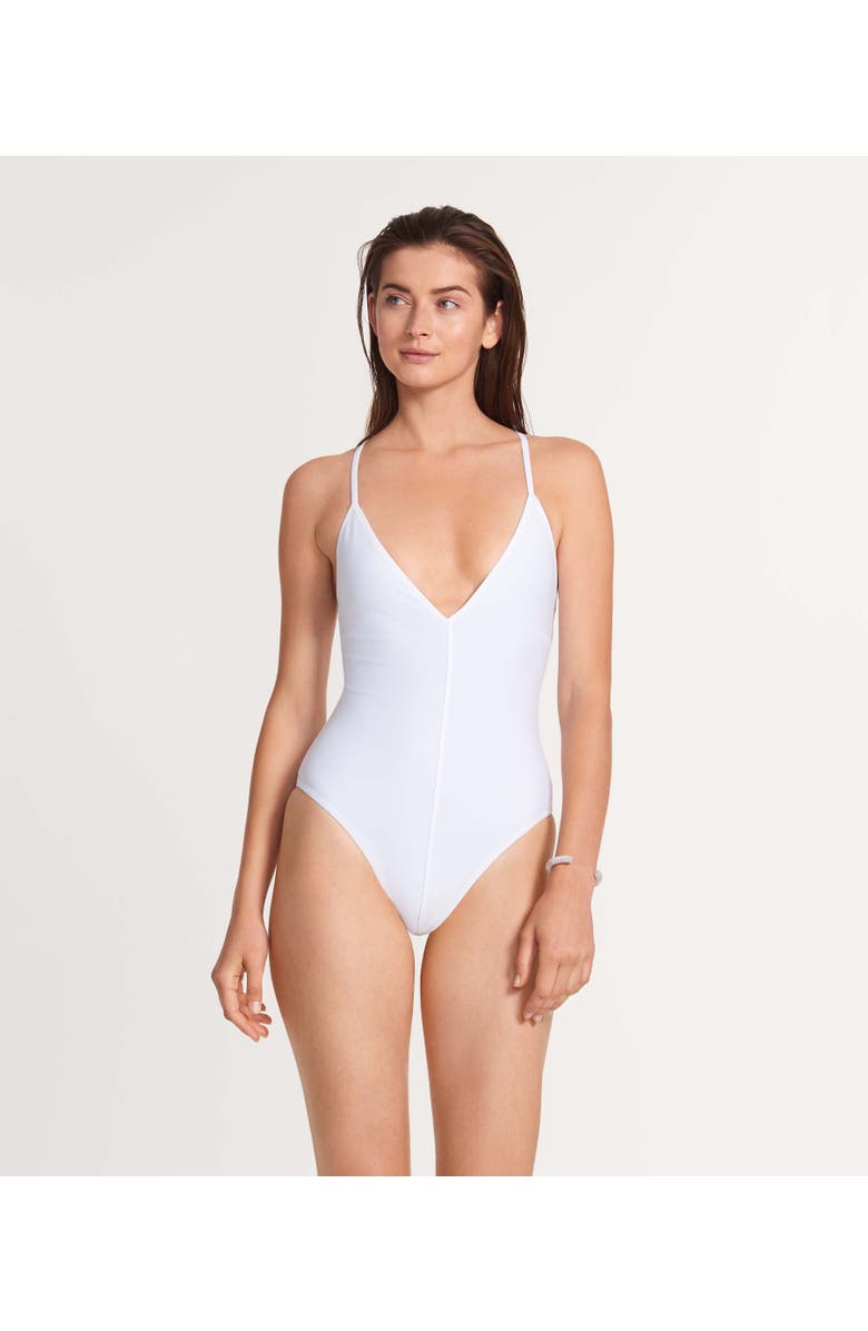 Ansea The Reversible Tie Back One Piece, Alternate, color, Black/White