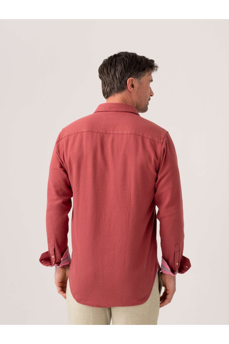 Brushed Cotton Long Sleeve Shirt, Alternate, color, Coral