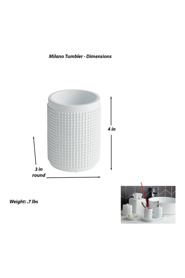 Milano Tumbler, Alternate, color, WHITE