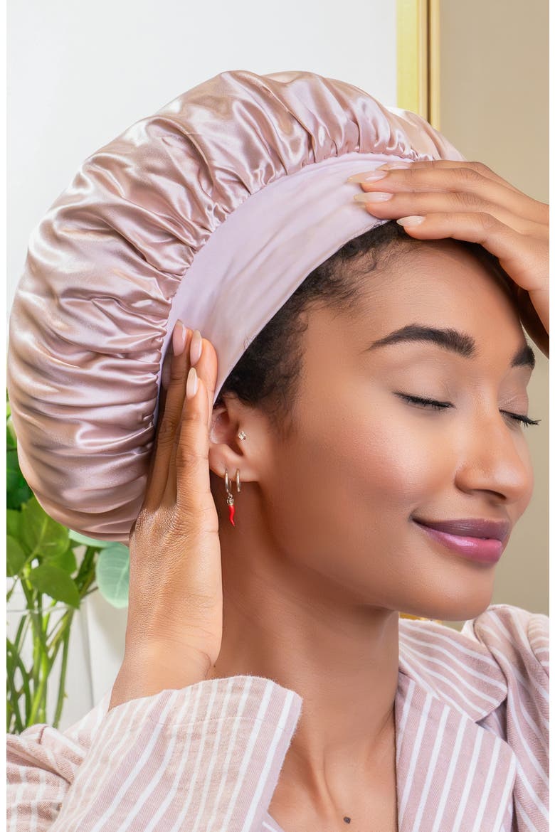 Halo Silk Bonnet, Alternate, color, PINK