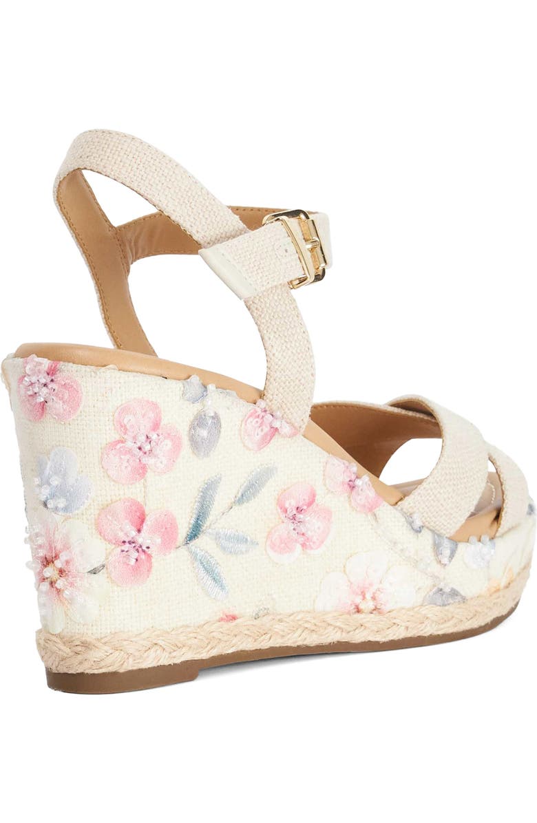 Dune London Kalmiah Esapdrille Ankle Strap Platform Wedge Sandal, Alternate, color, Natural