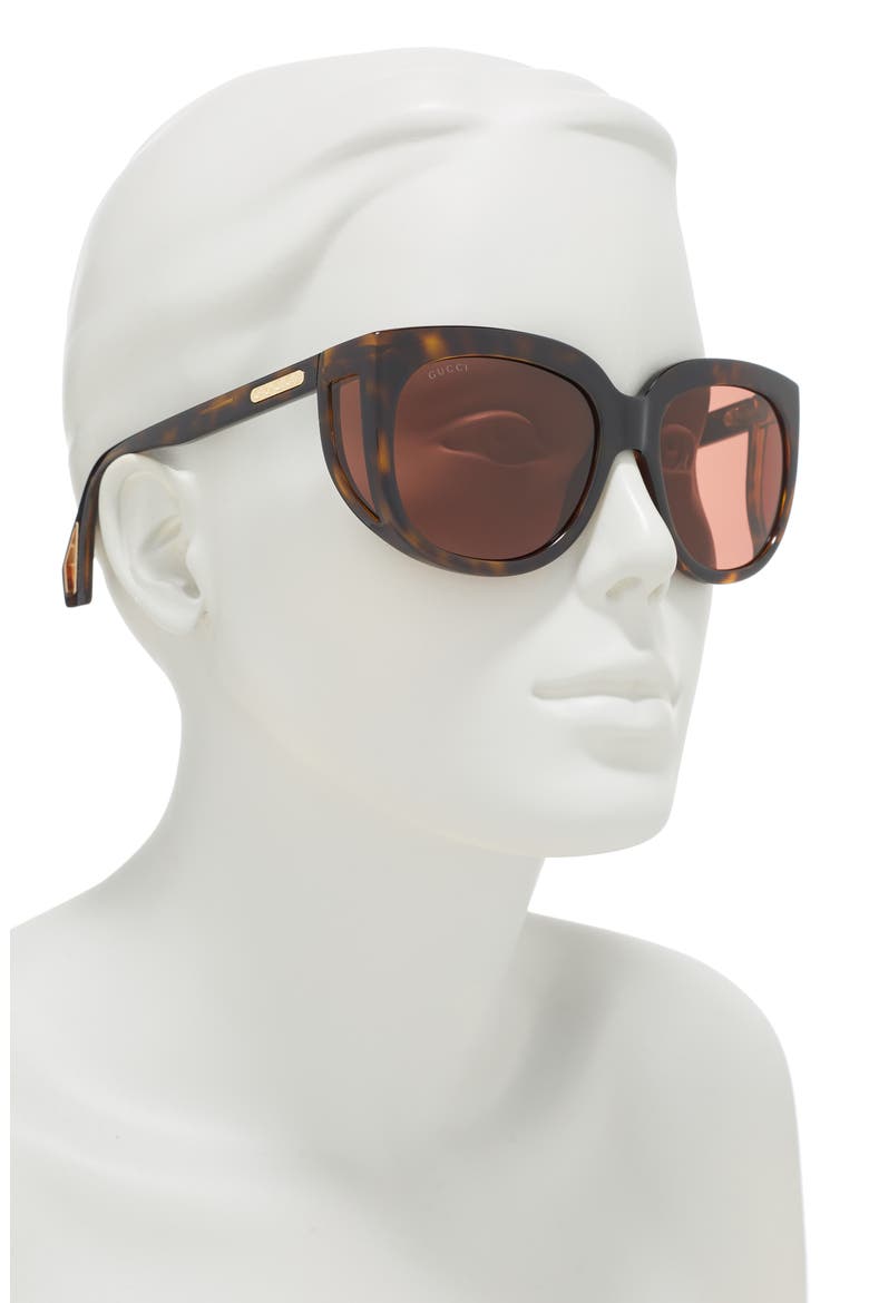 57mm Fashion Sunglasses, Alternate, color, HAVANA HAVANA BROWN