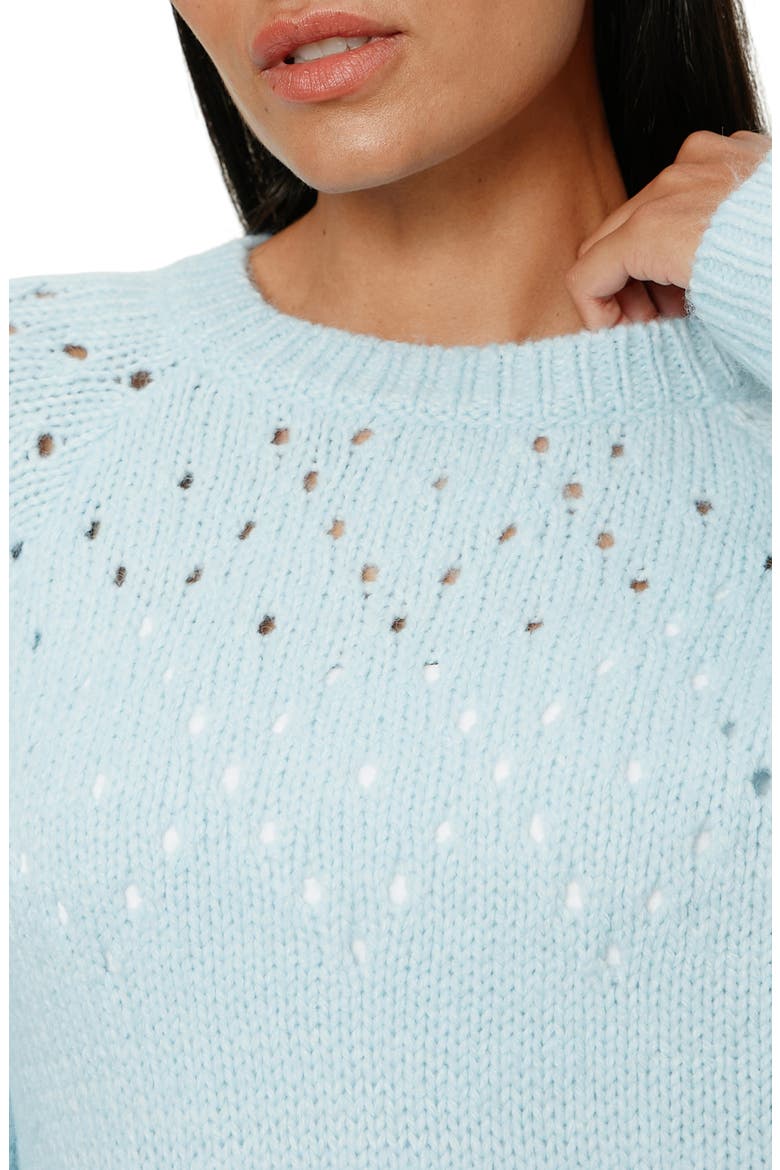 Femme Openwork Sweater, Alternate, color, AQUAMARINE
