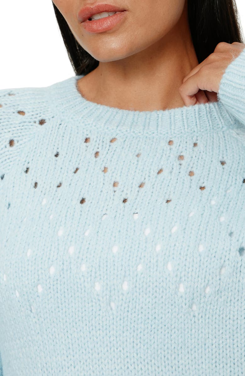 Sanctuary Femme Openwork Sweater, Alternate, color, Aquamarine