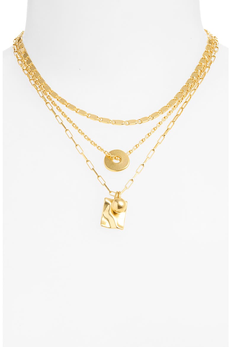 Set of Three Chain Necklaces, Alternate, color, VINTAGE GOLD