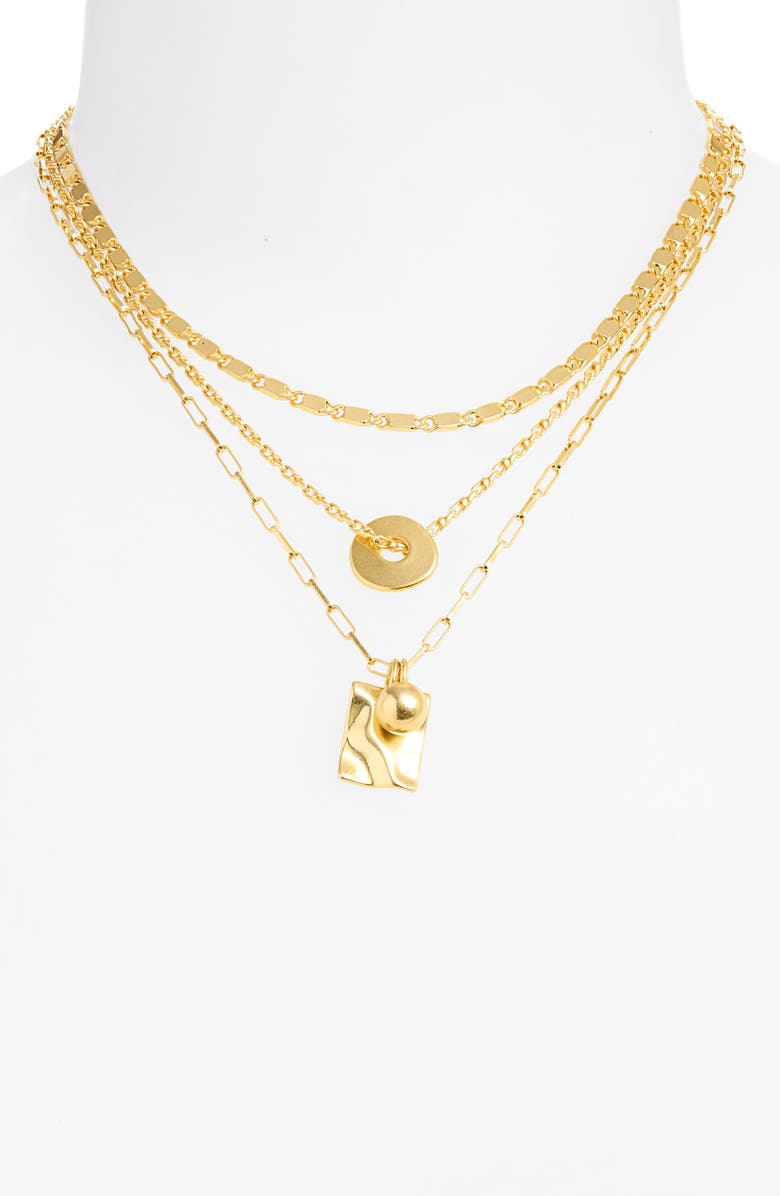 Madewell Set of Three Chain Necklaces, Alternate, color, 