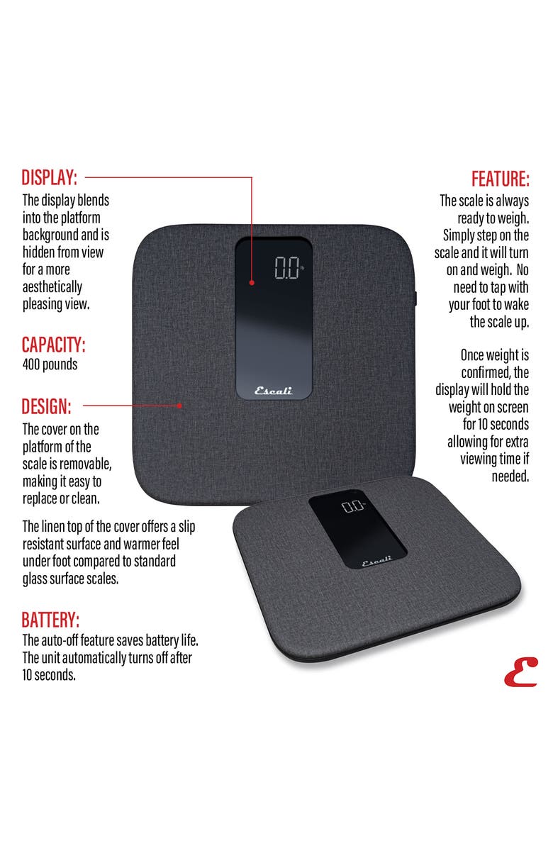 ESCALI ComfortStep Anti-Slip Bathroom Scale, Alternate, color, Black/Grey