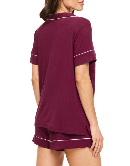 Adore Me Jayne Short Pajama Set In Dark Purple