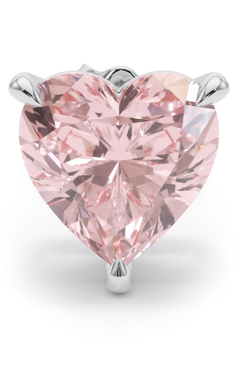 HauteCarat Pink Lab Created Diamond Stud Earrings, Alternate, color, 18K White Gold