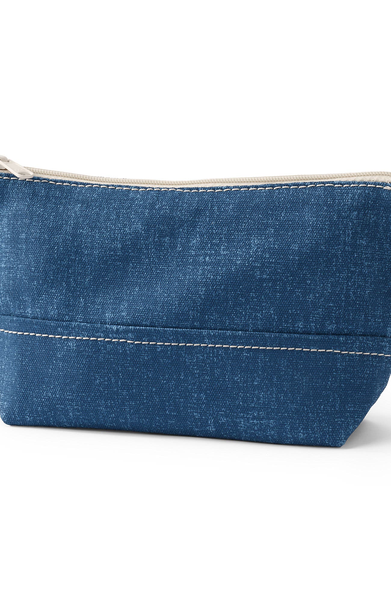 Lands
 End Zipper Canvas Pouch, Main, color, Denim Blue
