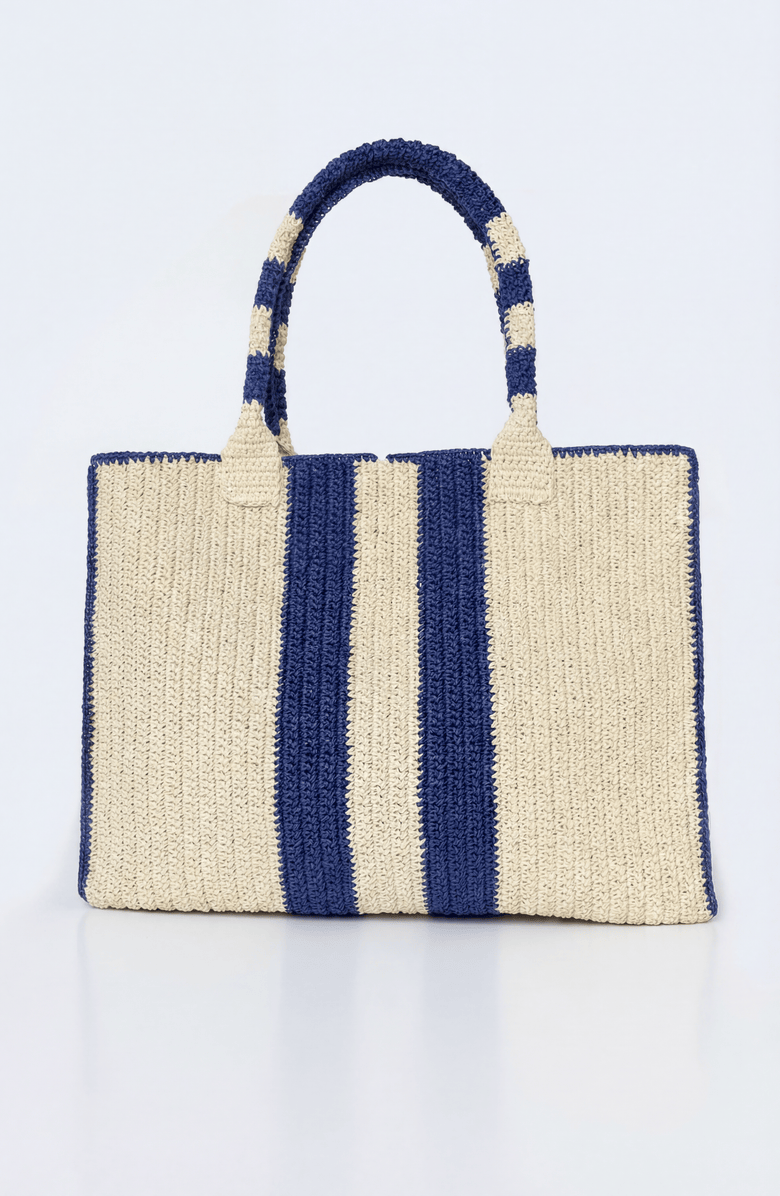 JURGI Multi Stripe Beach Bag, Alternate, color, Navy Stripe