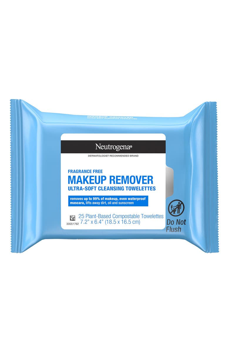 NEUTROGENA Fragrance-Free Cleansing Makeup Remover Face Wipes, Main, color, 