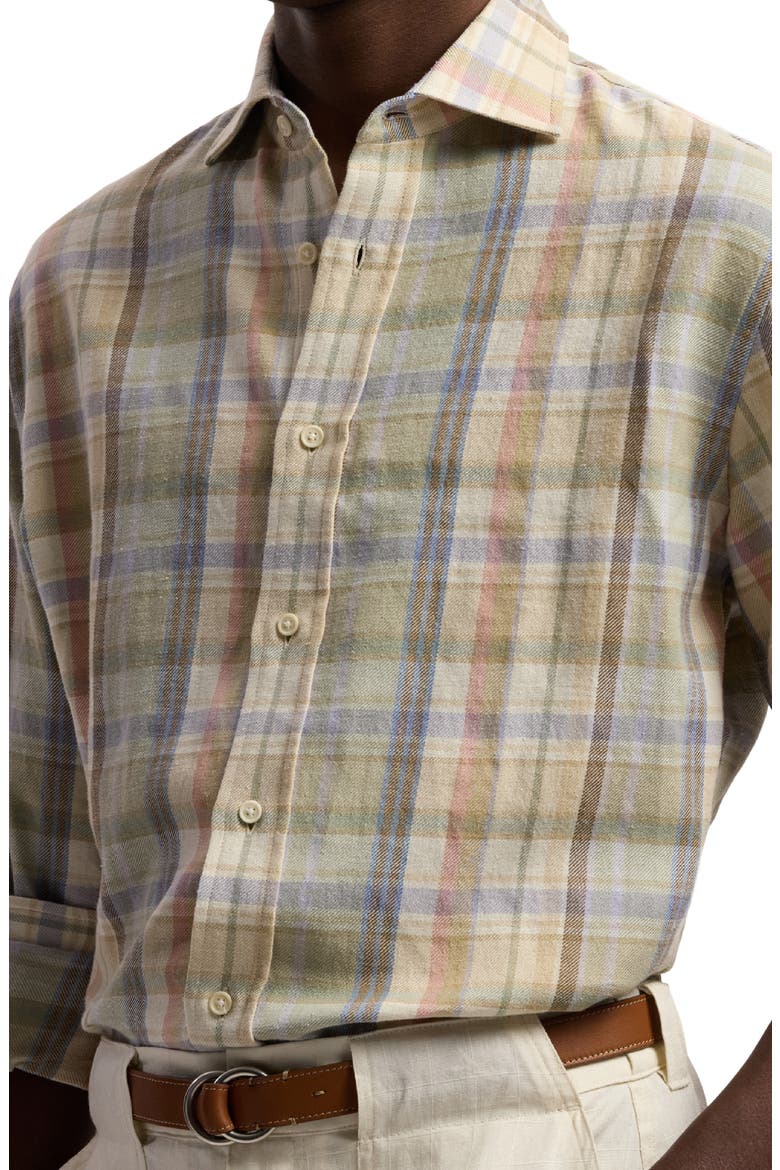 Plaid Hemp-Cotton Shirt, Alternate, color, CL CREAM MULTI