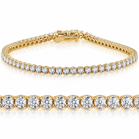 3 Ct Lab Grown Diamond Tennis Bracelet 7" 14k Gold