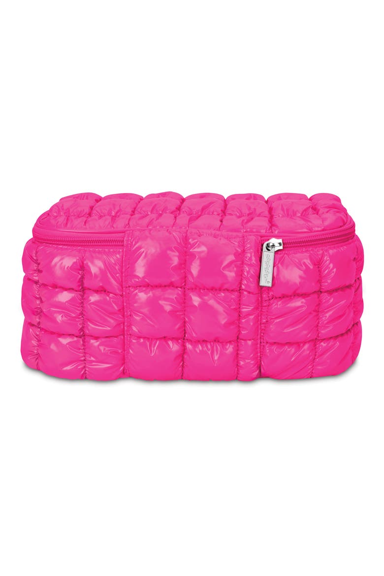 Kids' Shiny Puffer Cosmetics Case, Alternate, color, PINK