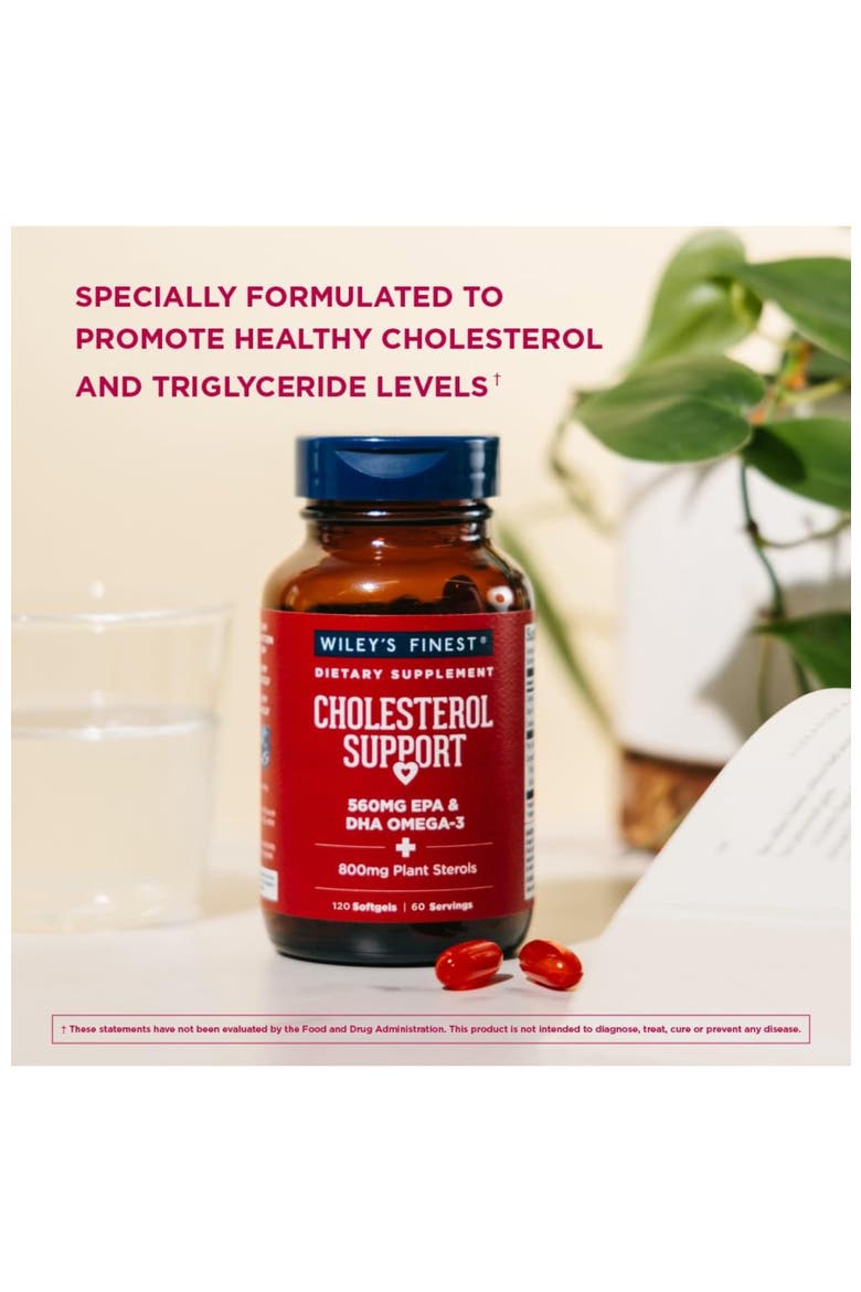 Cholesterol Support Heart Health Supplement with Omega-3 Softgels, 120 softgels,, Alternate, color, None