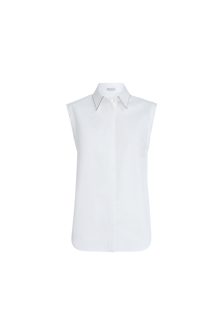 Stretch poplin shirt, Alternate, color, White