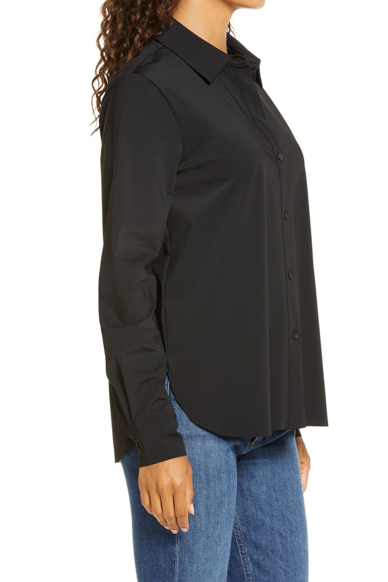 'Lyssentials Connie Slim Fit Button-Up Shirt, Alternate, color, BLACK