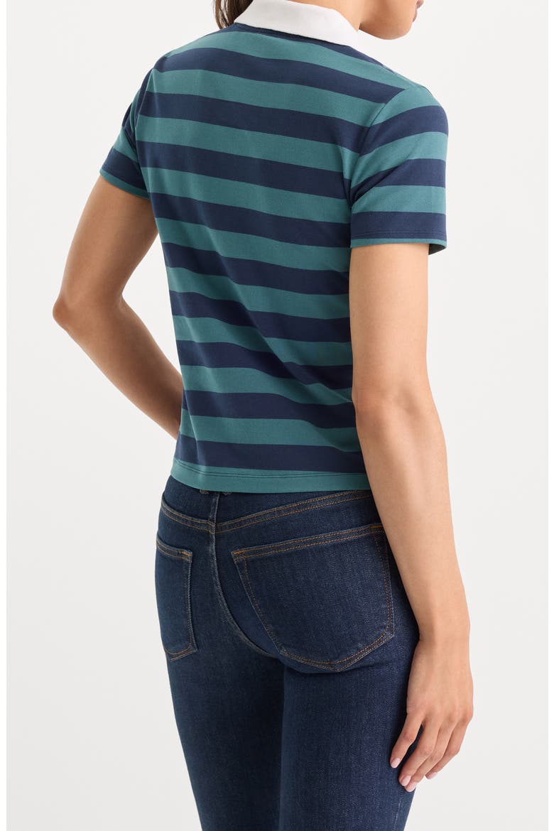 The Easy Polo, Alternate, color, SUMMER STRIPE TEAL