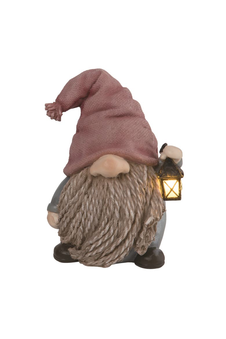 6.5 Inch Gray Spring Light Up Braided Gnome Decor Polyresin Decorative Object for Spring Home Decor, Main, color, Gray
