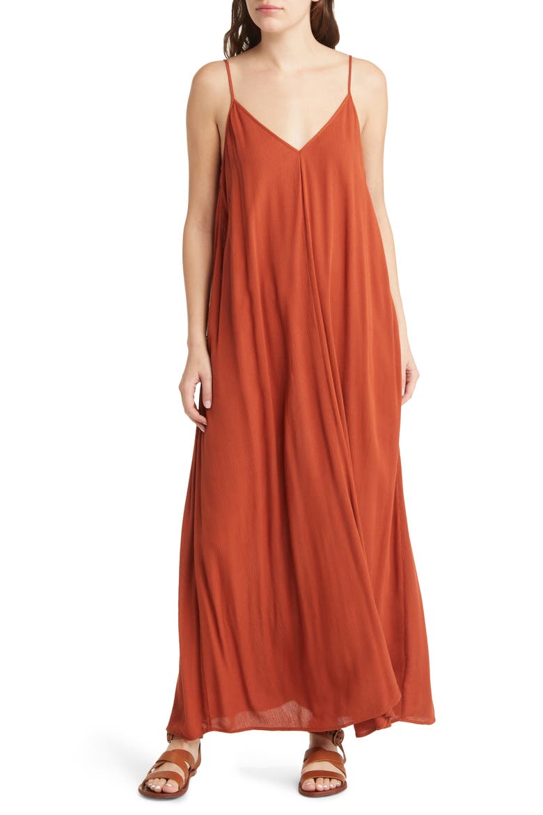 Woven Favorite Dress, Main, color, BROWN SPICE