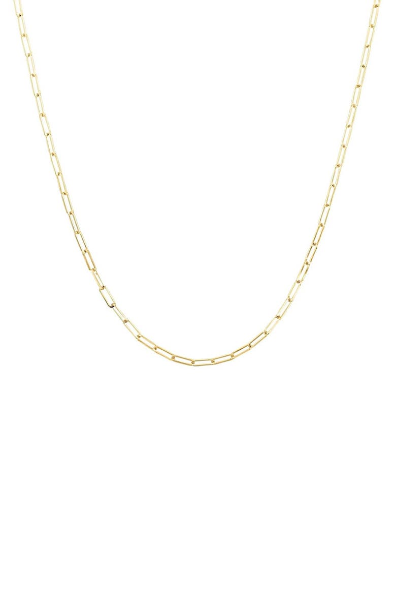 A&M Paperclip Chain Necklace, Main, color, Yellow Gold