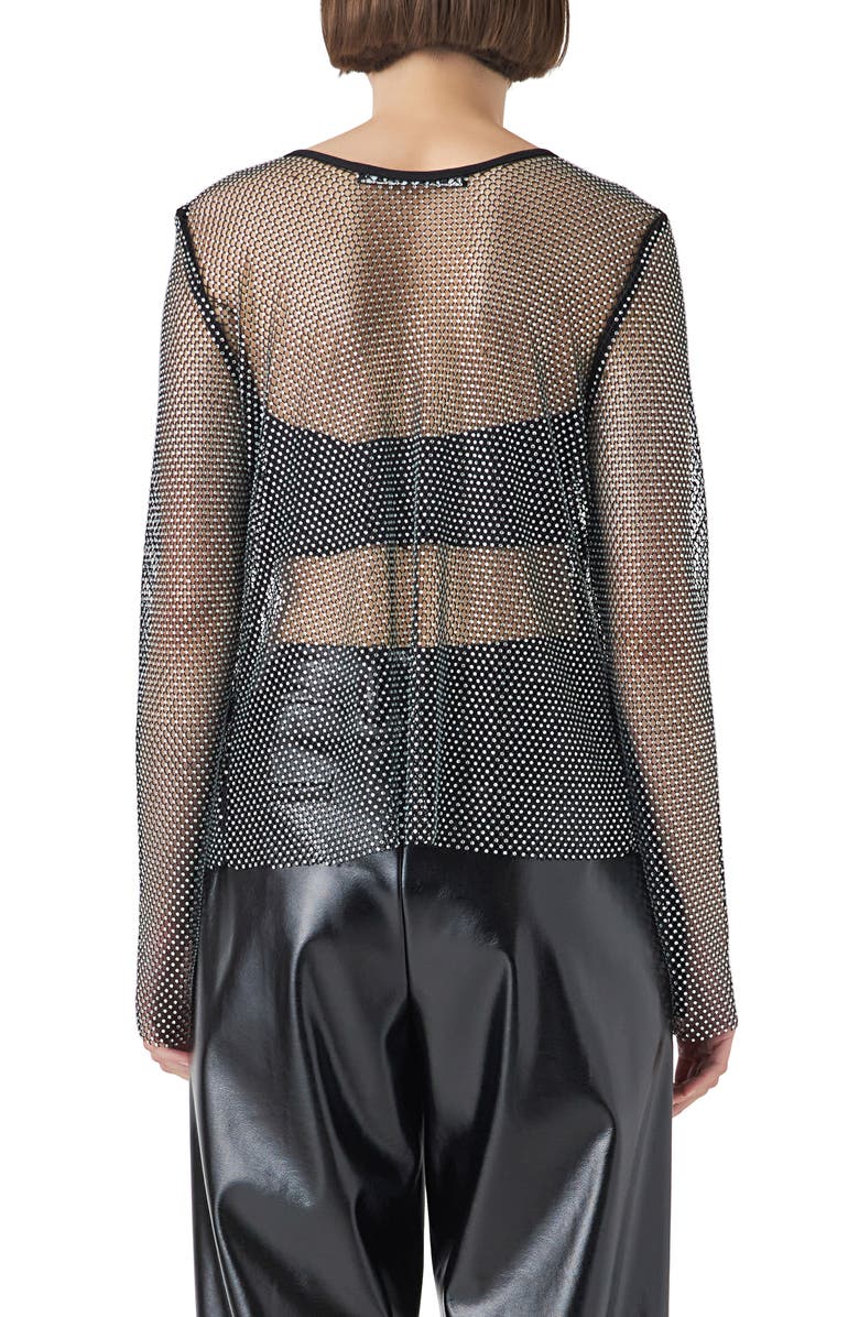 Grey Lab Sheer Rhinestone Top, Alternate, color, 