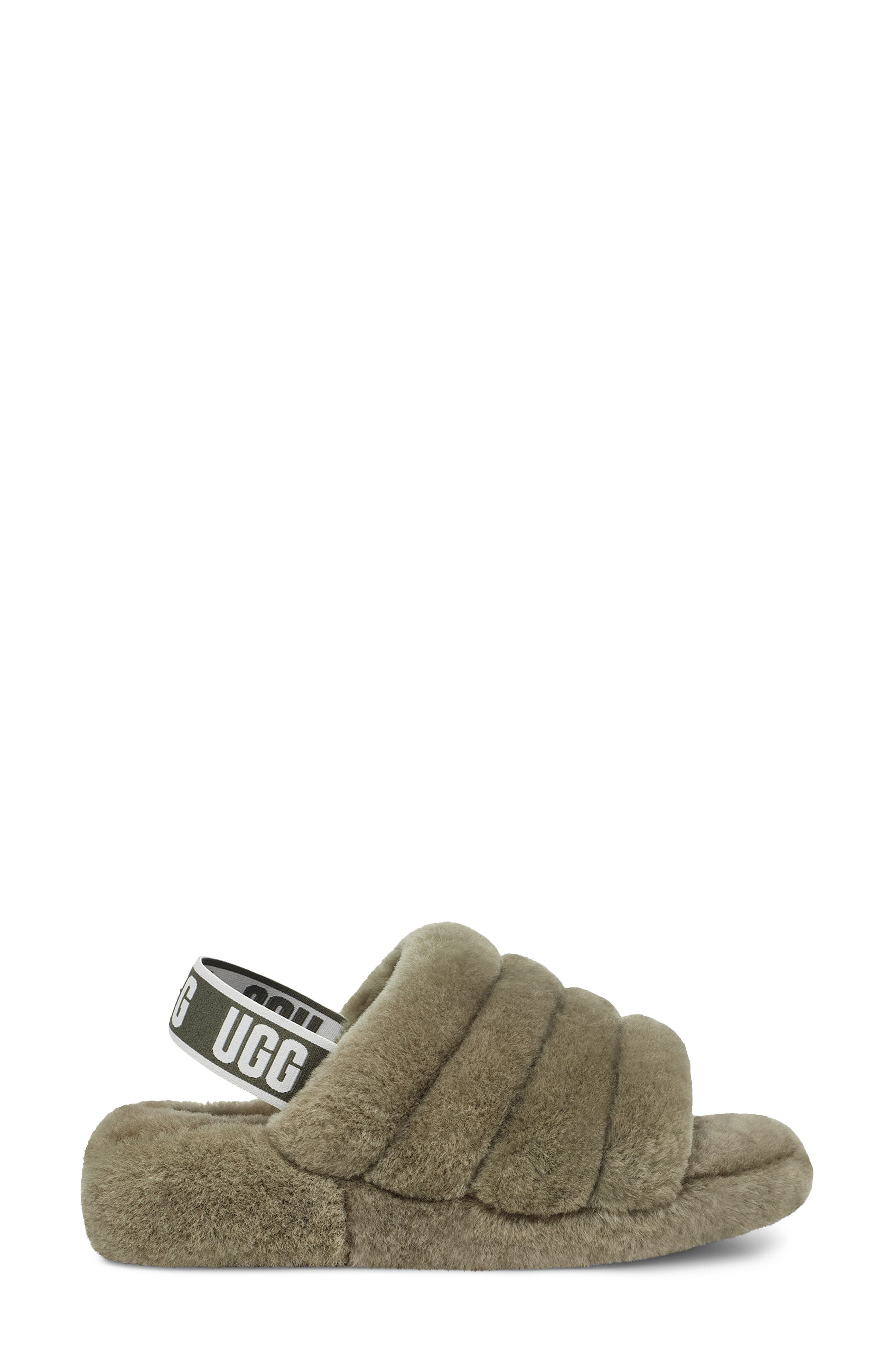 Fluff Yeah Faux Fur Slingback Sandal, Alternate, color, BURNT OLIVE