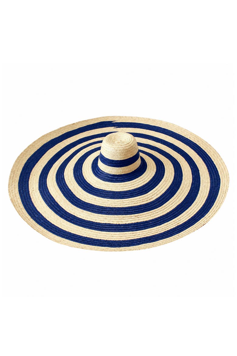 The Solana Oversized Striped Straw Hat, Main, color, Blue