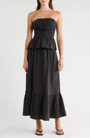 Abound Tiered Cotton Gauze Maxi Skirt
