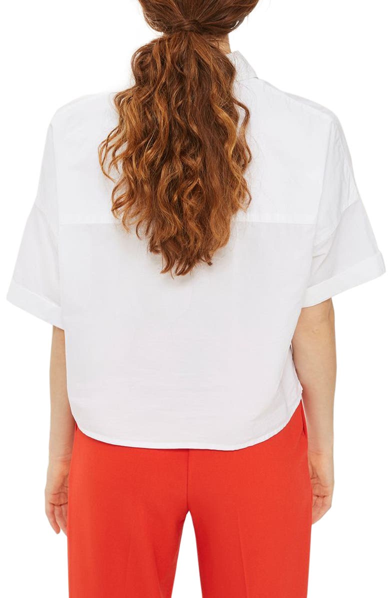 Topshop Kady Embroidered Eyelet Shirt, Alternate, color, 