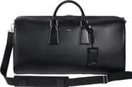 SANDRO Grained leather weekend bag