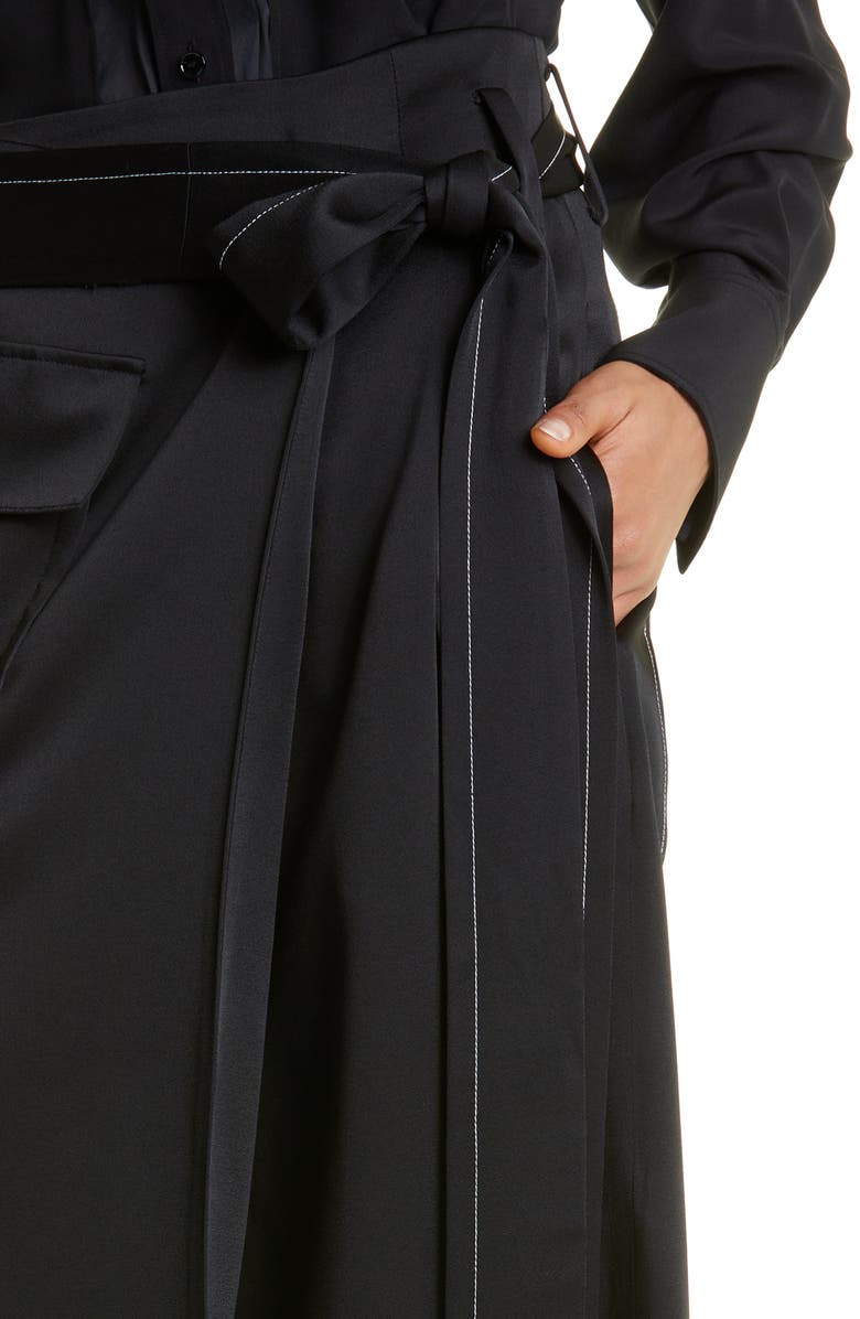 Victoria Beckham Crepe Back Satin Trench Skirt, Alternate, color,