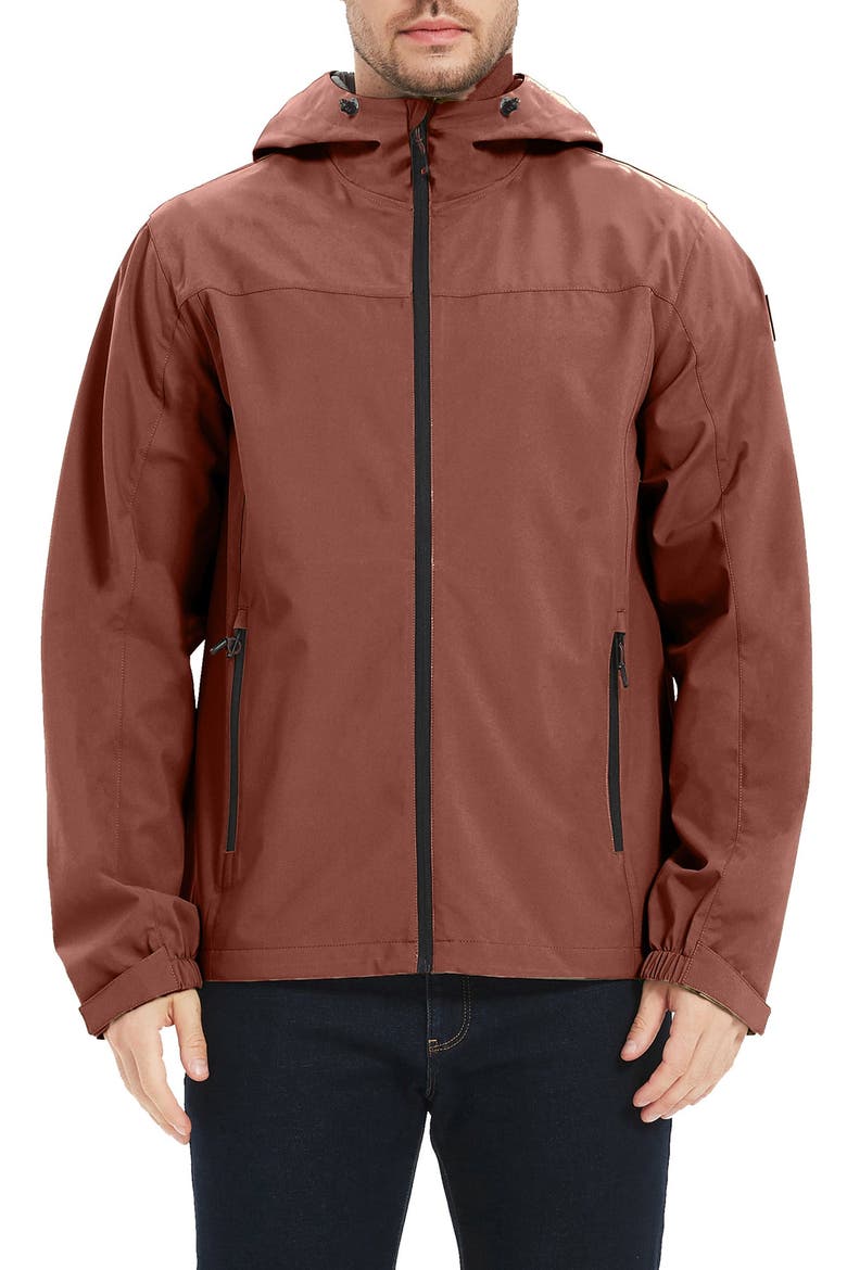 Defender Water Resistant Hooded Jacket, Main, color, MAPLE SYRUP