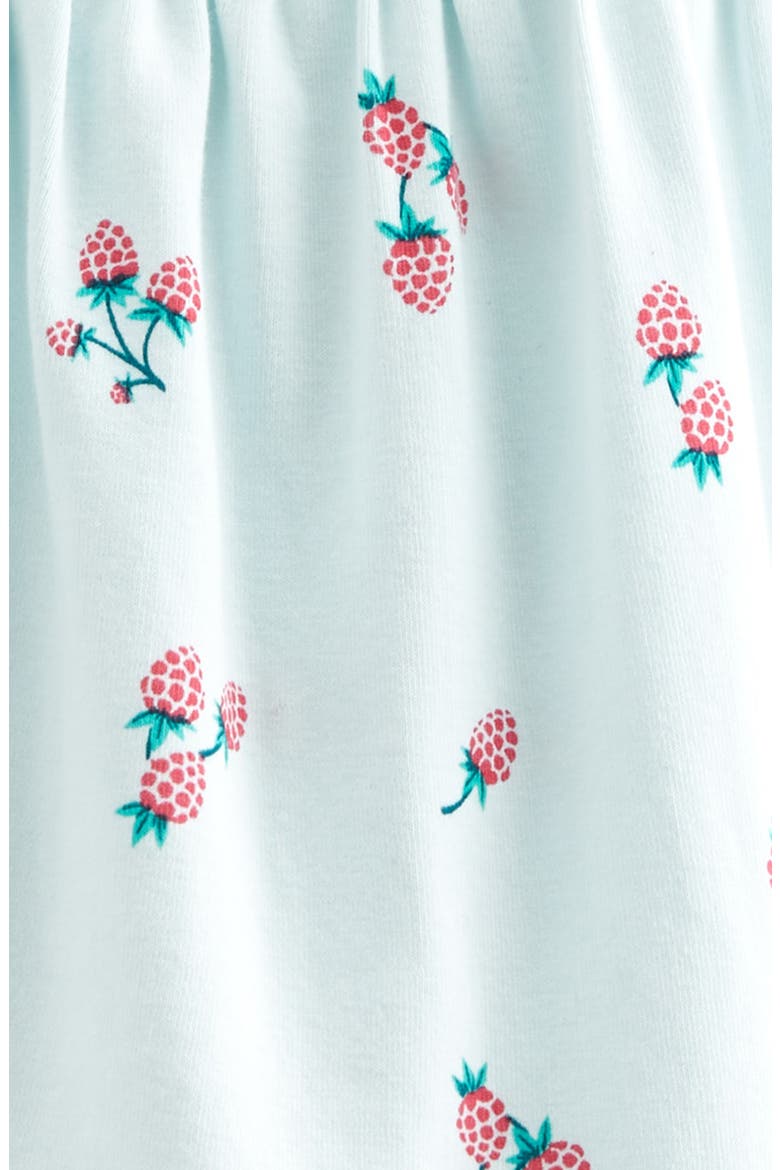 Ruffle Sleeve Top & Bike Shorts Set, Alternate, color, BLUE BERRY HARVEST- BLUE