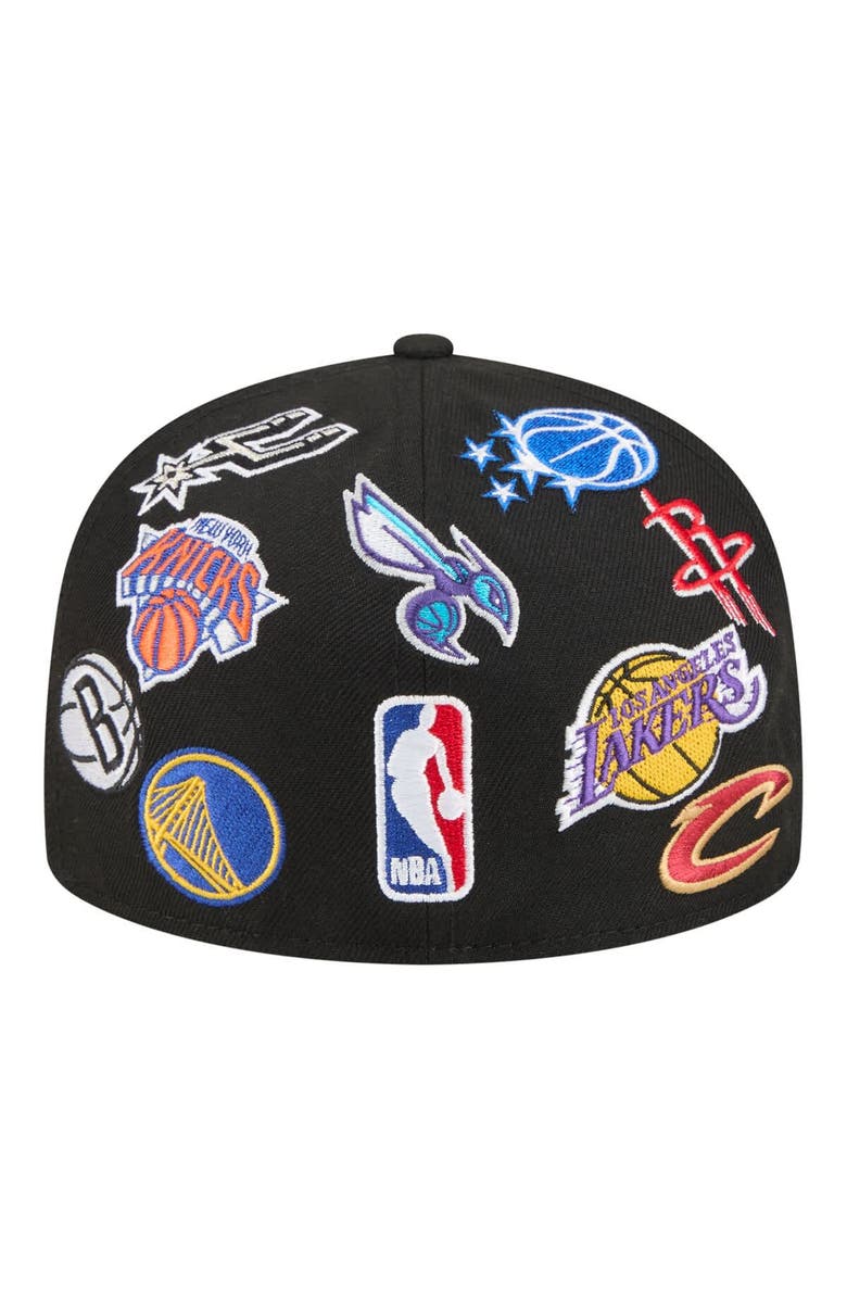 New Era Men's New Era Black NBA All-Over 59FIFTY Fitted Hat, Alternate, color, Black